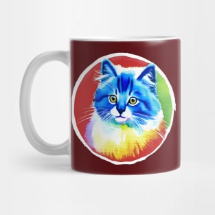 Colorful Rainbow Cats Digital Portrait (MD23Ar010) Mug